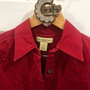 Red limited chinos women’s button down shirt